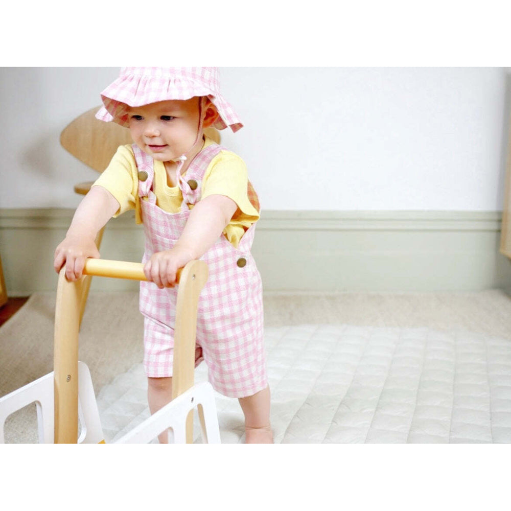 Ponchik Cotton Dungaree Overalls Fairy Floss Gingham Size 7y