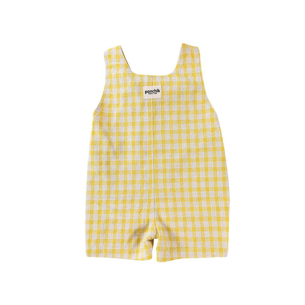 Ponchik Cotton Dungaree Overalls Sunshine Gingham Size 2y