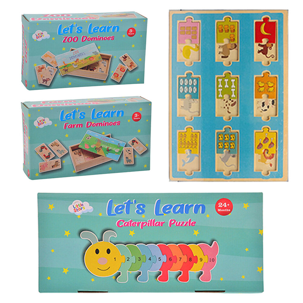 3pc Gibson Gifts Kids Learning Toy Lets Learn Number/2x Domino/Puzzle Combo Set