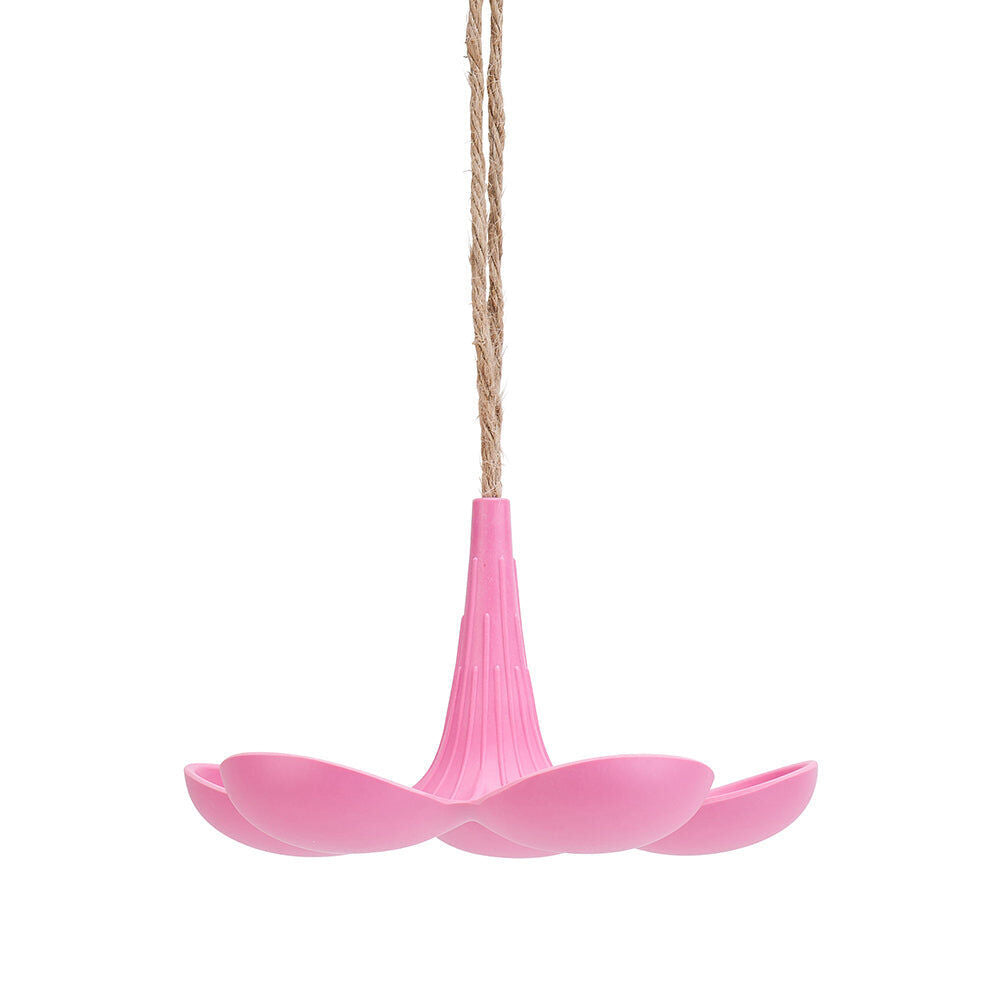 Annabel Trends Hanging Bamboo Bird Feeder Food Container 28cm Pink