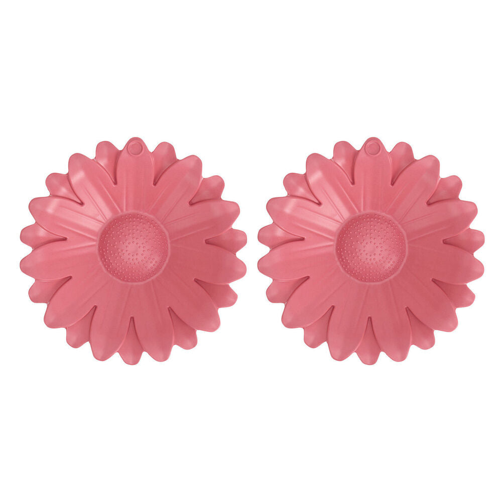 2PK Annabel Trends Bamboo Bird Bath Sunflower w/ Iron Stand 60cm Pink