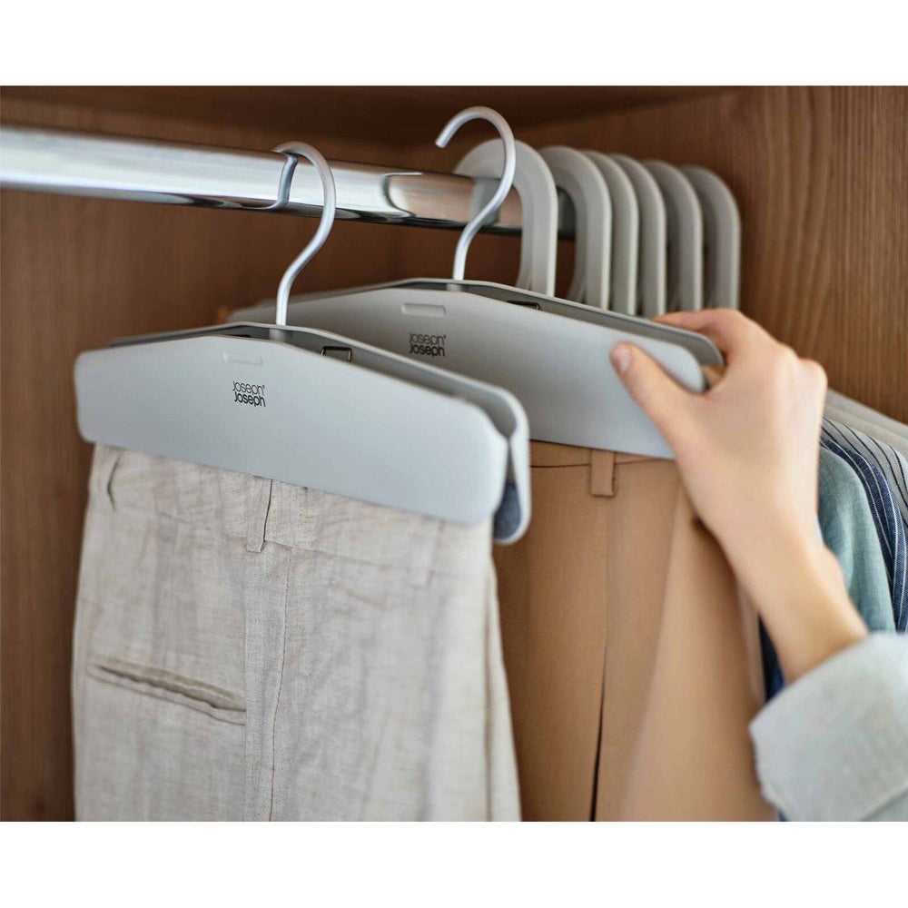 2x 2pc Joseph Joseph Orderly Trouser & Skirt Wardrobe Hanger Ecru