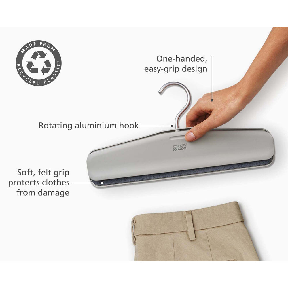 2x 2pc Joseph Joseph Orderly Trouser & Skirt Wardrobe Hanger Ecru