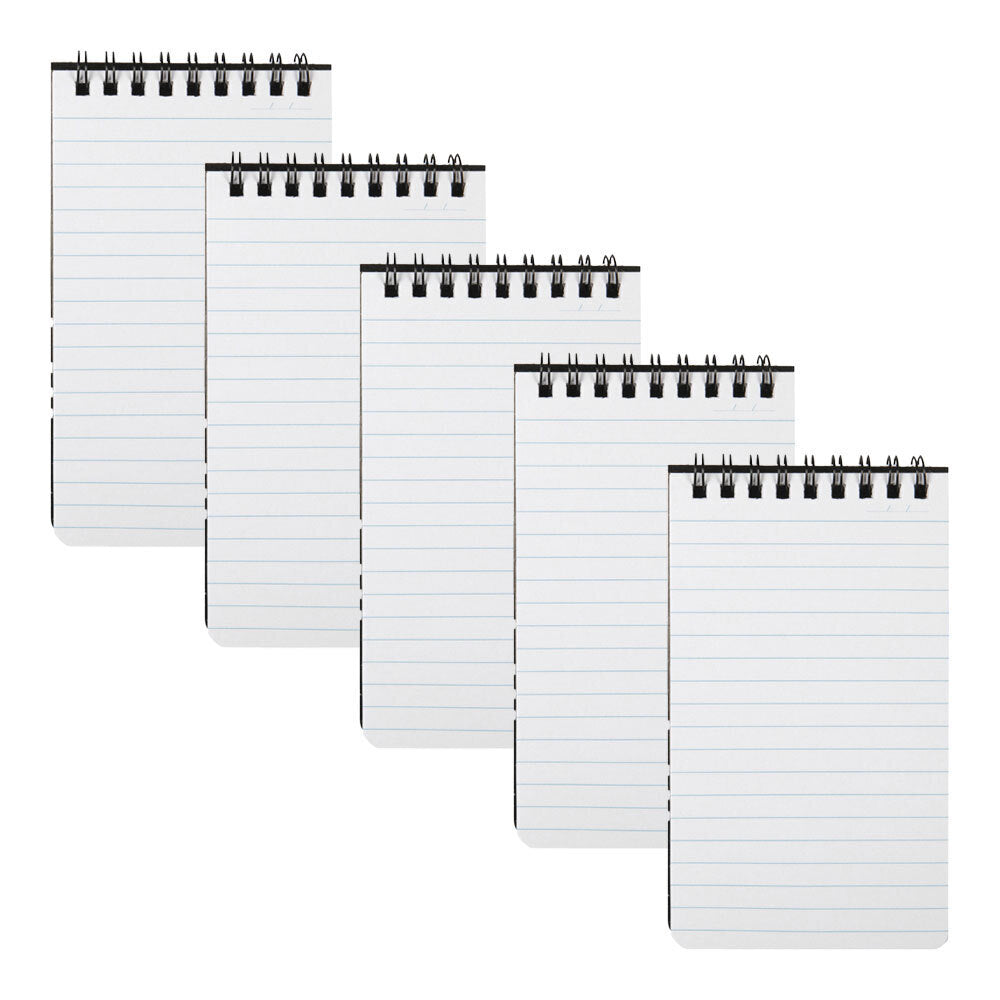 2PK 5pc Spirax P541 PP Notebook/Notepad 7mm Ruled 96-Pages - Black