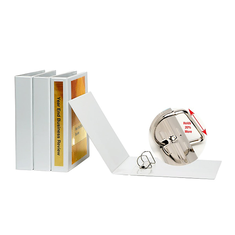 2PK Marbig Clearview Hi-Cap 2 D-Ring 65mm A4 Binder - White