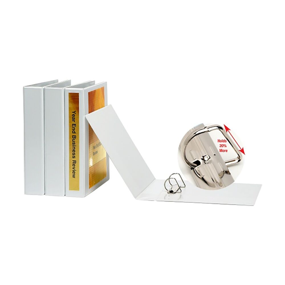 2PK Marbig Clearview Hi-Capacity 65mm Insert 4 D-Ring Binder - White