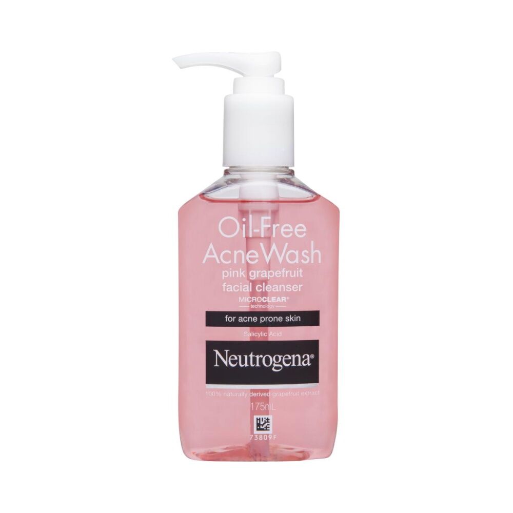 3PK Neutrogena Oil Free Acne Wash Pink Grapefruit Facial Cleanser 175ml