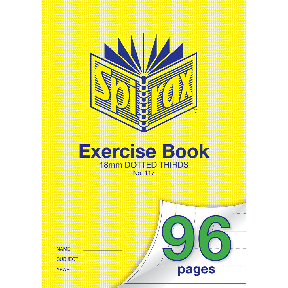 20PK Spirax 117 Exercise Book A4 18mm Dotted Thirds 96 Pages Yellow