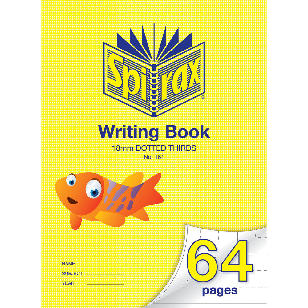 20PK Spirax 161 Writing Book 33.5x24cm 64 Pages 18mm Dotted Thirds Yellow