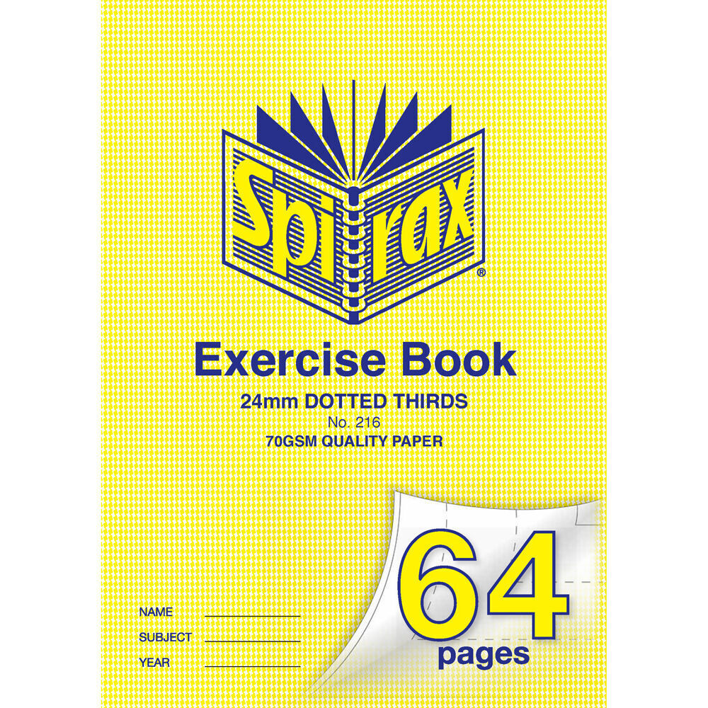 20PK Spirax 216 Exercise Book A4 24mm Dotted 64 Pages Yellow