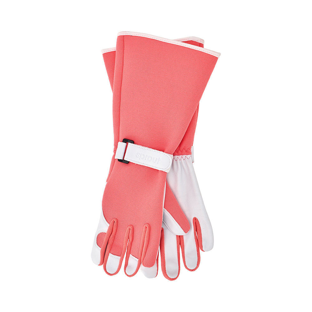 4pc Annabel Trends Sprout Long Sleeve Garden Hand Gloves - Coral