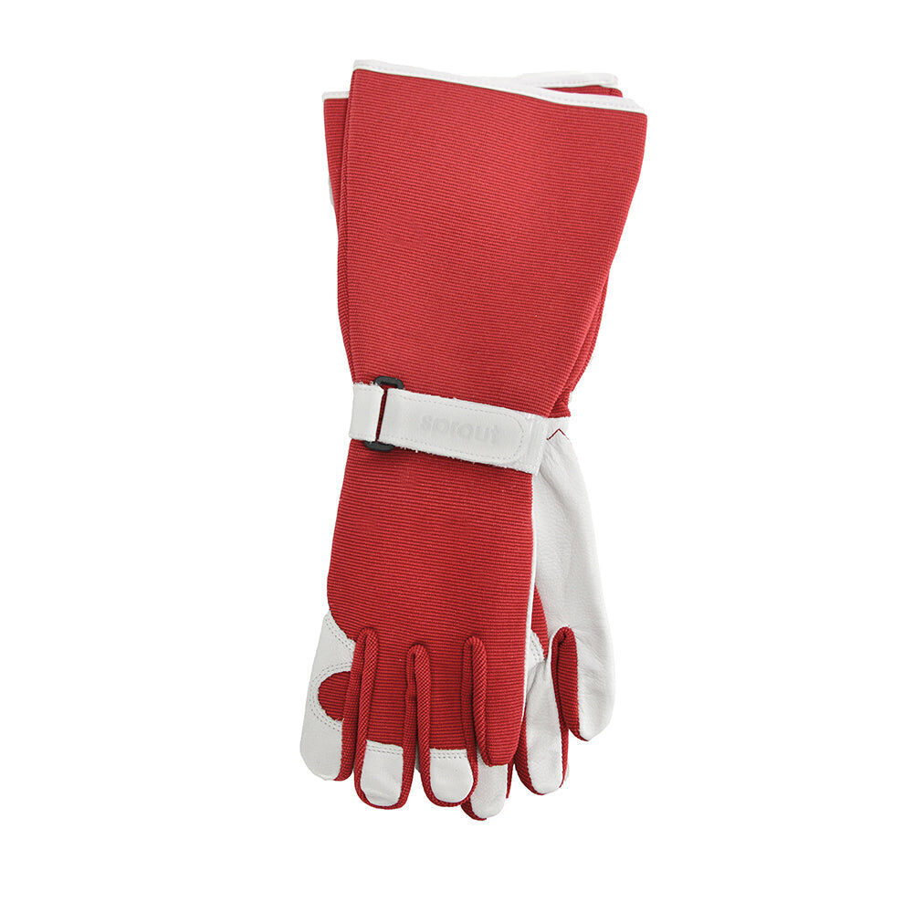 4pc Annabel Trends Sprout Long Sleeve Garden Hand Gloves - Red