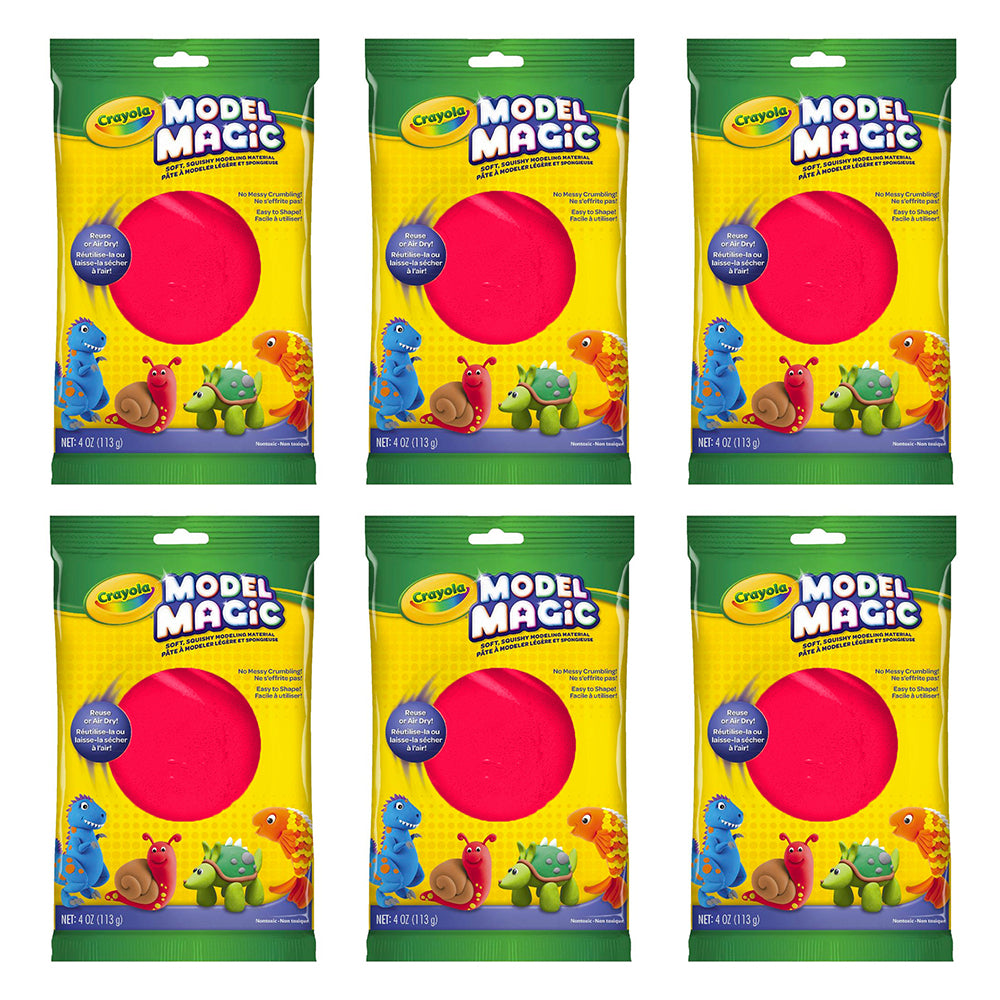 6PK Crayola Kids/Childrens Creative Model Magic Squishy Modeling Material 113gms Red 36m+