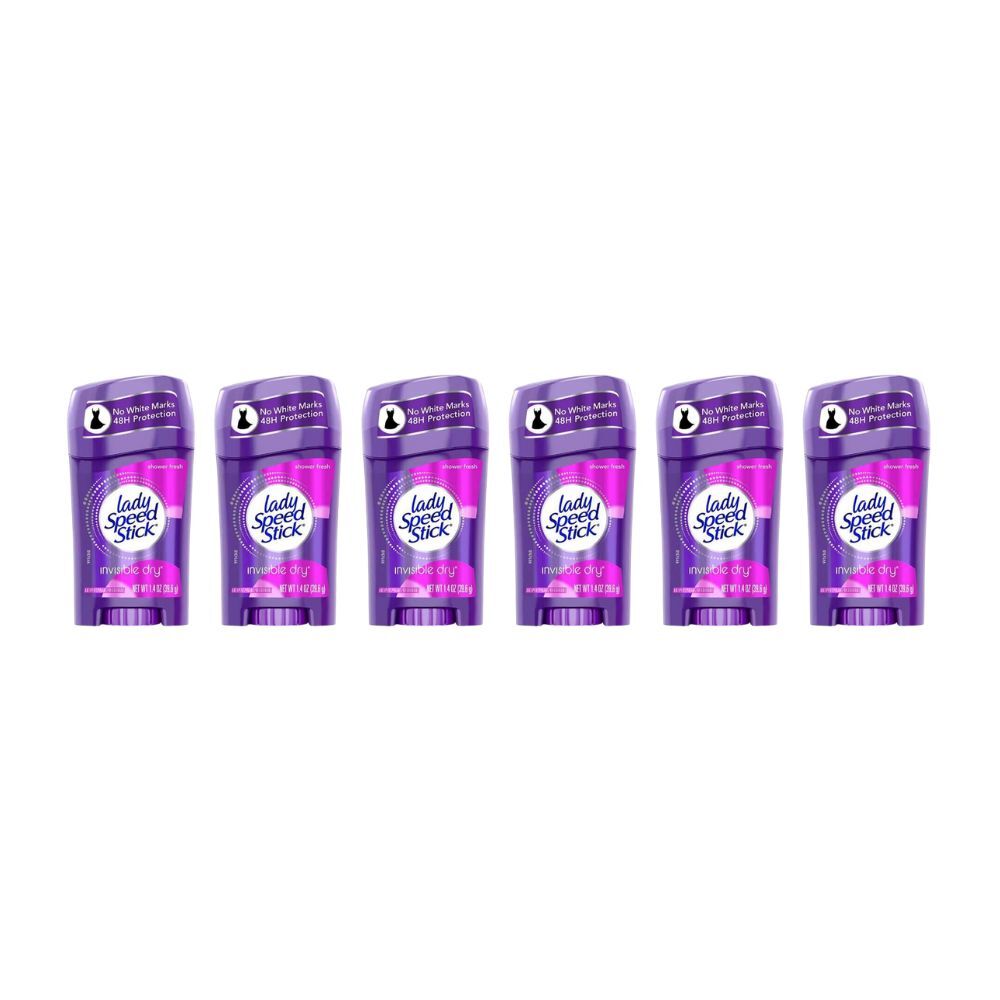 6PK Lady Speed Stick Shower Fresh Deodorant 39.68g 48hr Protection