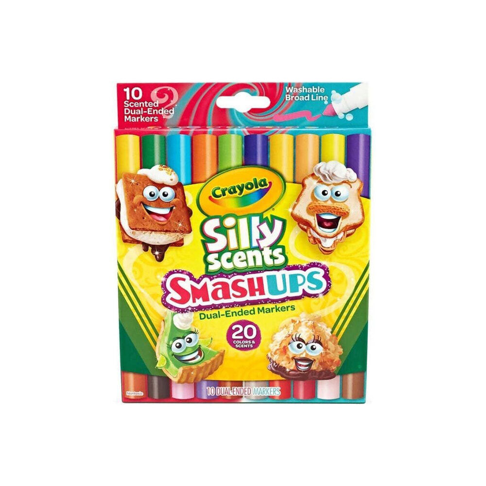 2x 10pc Crayola Silly Scents Smash Ups Dual Ended Markers Kids 3+