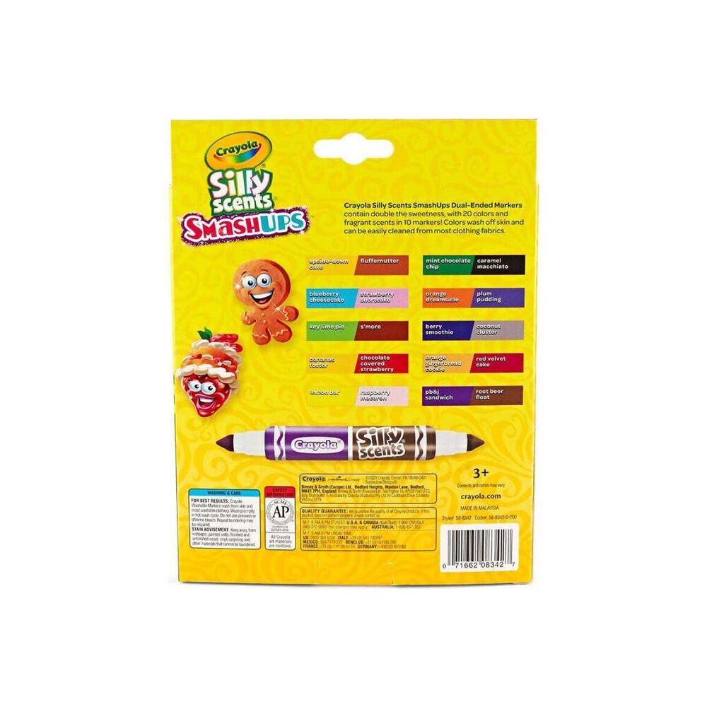 2x 10pc Crayola Silly Scents Smash Ups Dual Ended Markers Kids 3+