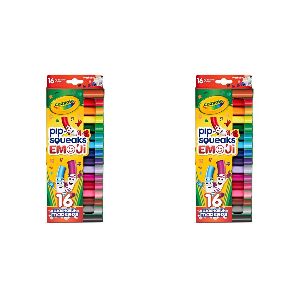 2x 16pc Crayola Pip-Squeaks Emoji Washable Markers Kids 3y+