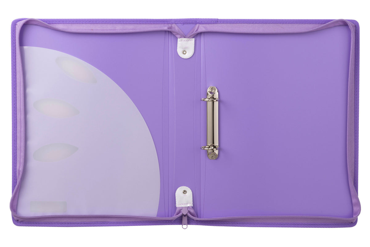 2PK Colourhide 48cm Zipper Binder File/Document Organiser Lavender