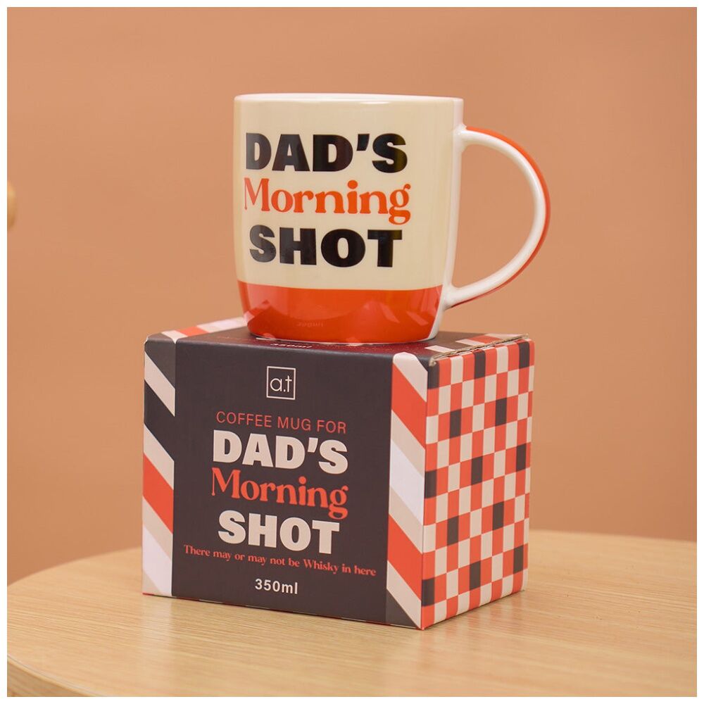 2PK Annabel Trends Mens Coffee Tea Drinking Mug 350ml Dad's Morning Shot