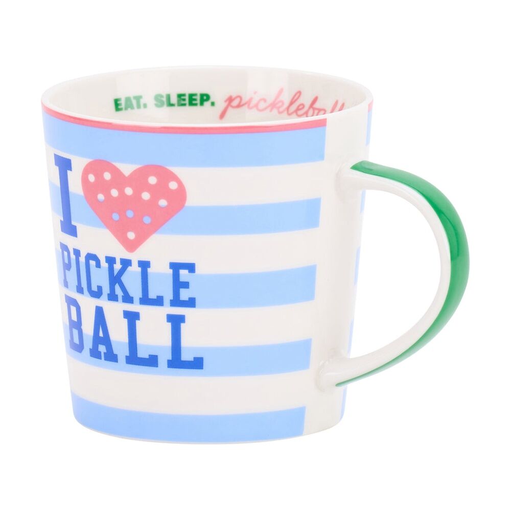4PK Annabel Trends Coffee Tea Drinking Mug Pickleball Design 450ml Blue