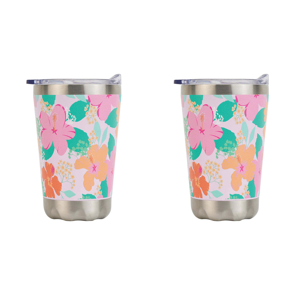2PK Annabel Trends 270ml Stainless Steel Coffee Mug - Hibiscus