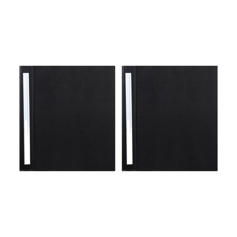 2PK Marbig Deluxe PE 38mm 4D-Ring Binder A4 File Organiser - Black