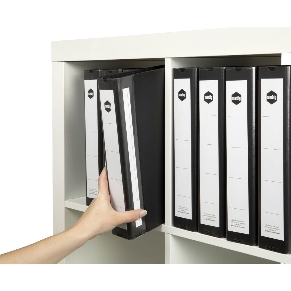 2PK Marbig Deluxe PE 38mm 4D-Ring Binder A4 File Organiser - Black