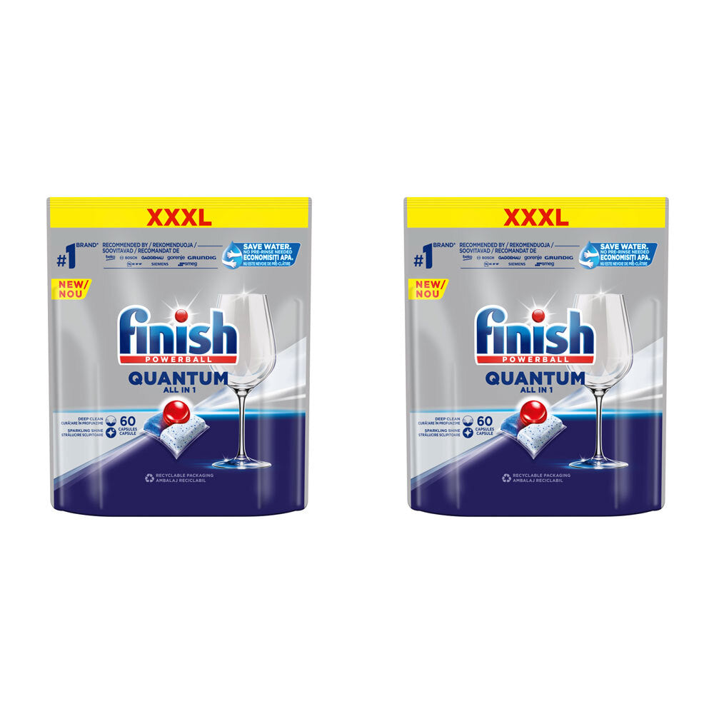 2PK 60pc Finish Powerball Quantum All-in-1 Dish Washing Tablets