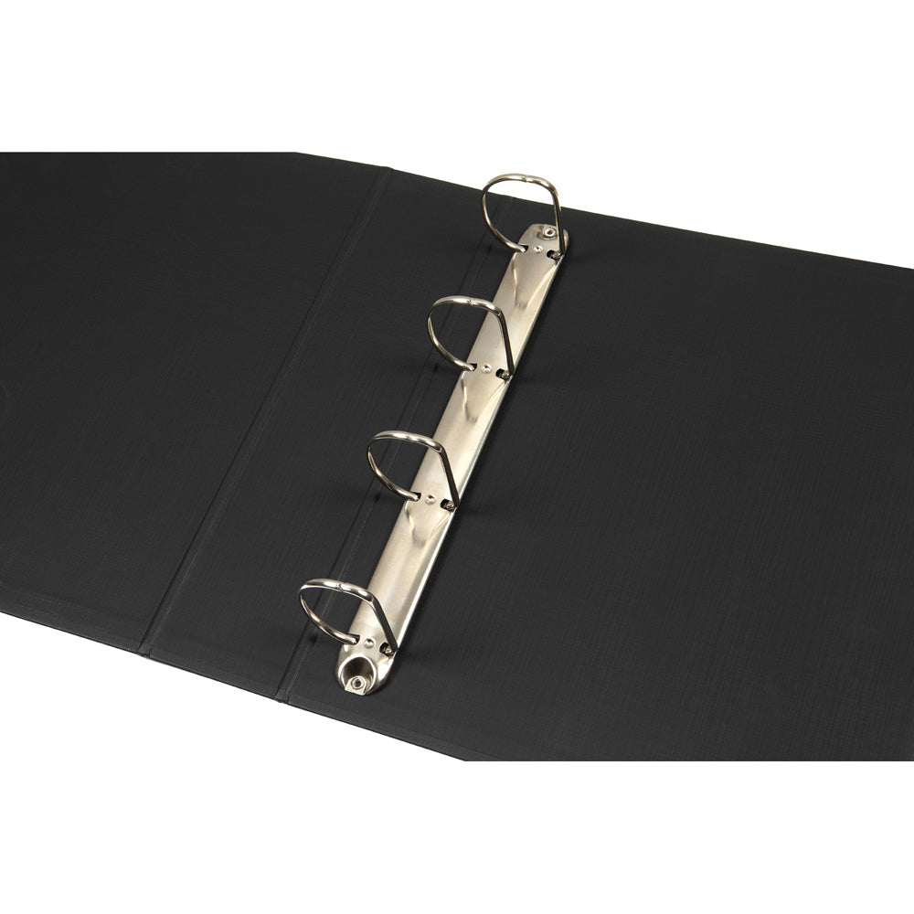 2PK Marbig Deluxe PE 50mm 4D-Ring Binder A4 File Organiser - Black