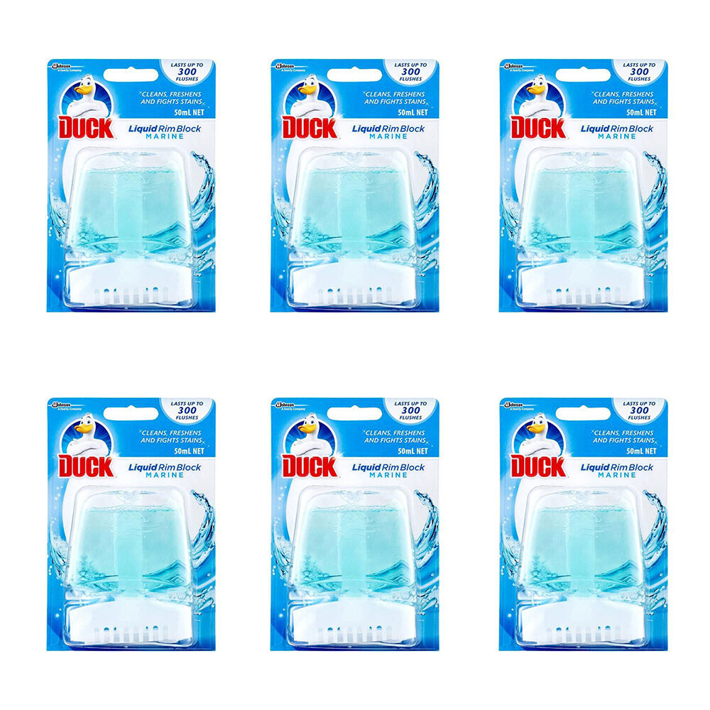 6PK SC Johnson Duck Liquid Rim Block Toilet Cleaner 50ml - Marine