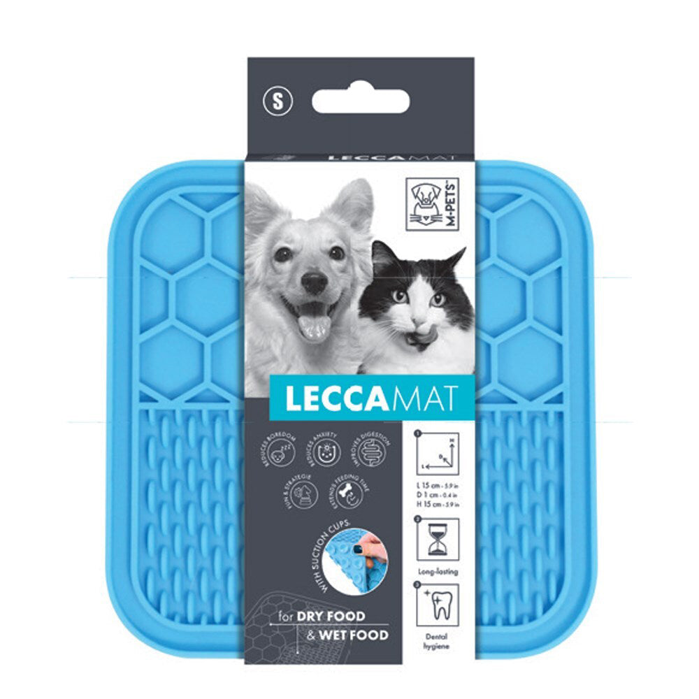 2x M-Pets Lecca 15cm Food Mat Cat/Dog Pet Pad Small - Blue