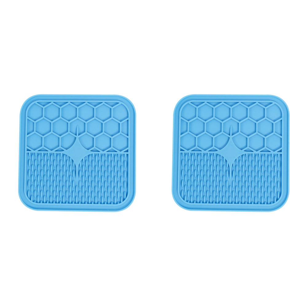 2x M-Pets Lecca 21cm Food Mat Cat/Dog Pet Pad Medium - Blue