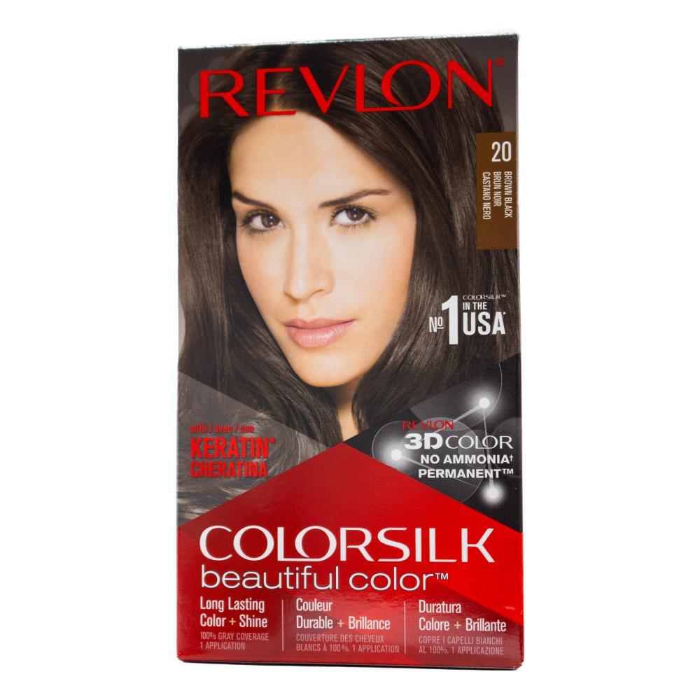 6PK Revlon Colorsilk 3D Permanent Hair Color w/ Keratin 20 Brown Black