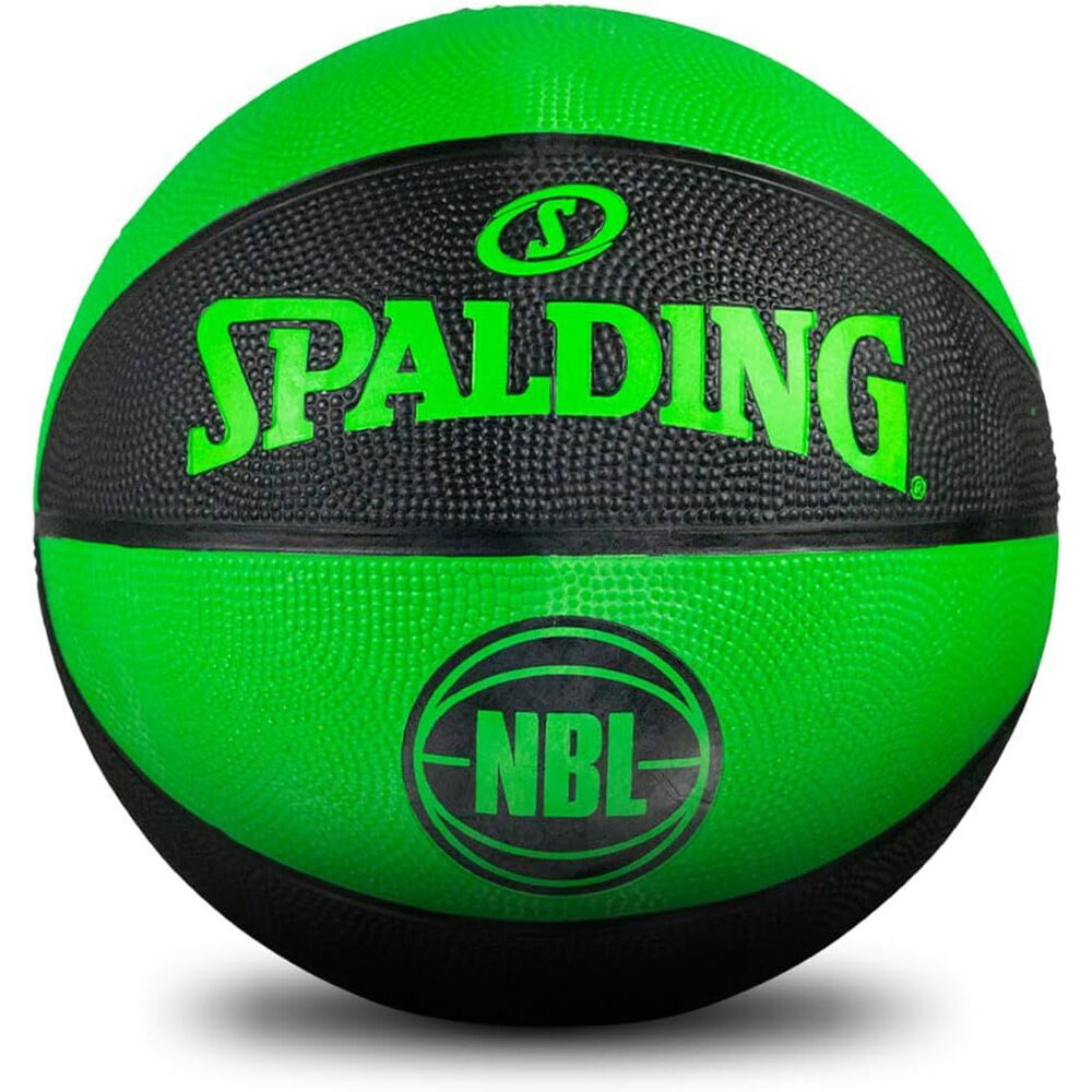 Spalding NBL Coloured Outdoor Play Rubber Basketball Size 6 Green/Black