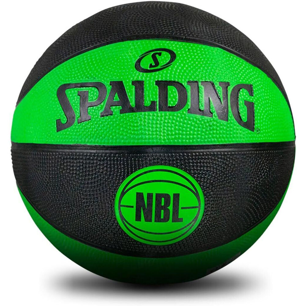 2PK Spalding NBL Coloured Outdoor Play Rubber Basketball Size 6 Green/Black