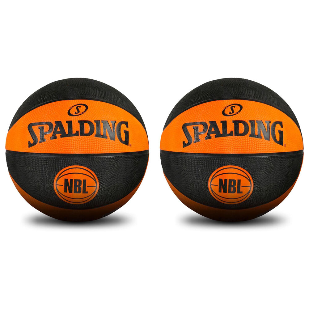 2PK Spalding NBL Coloured Outdoor Play Rubber Basketball Size 6 Green/Black