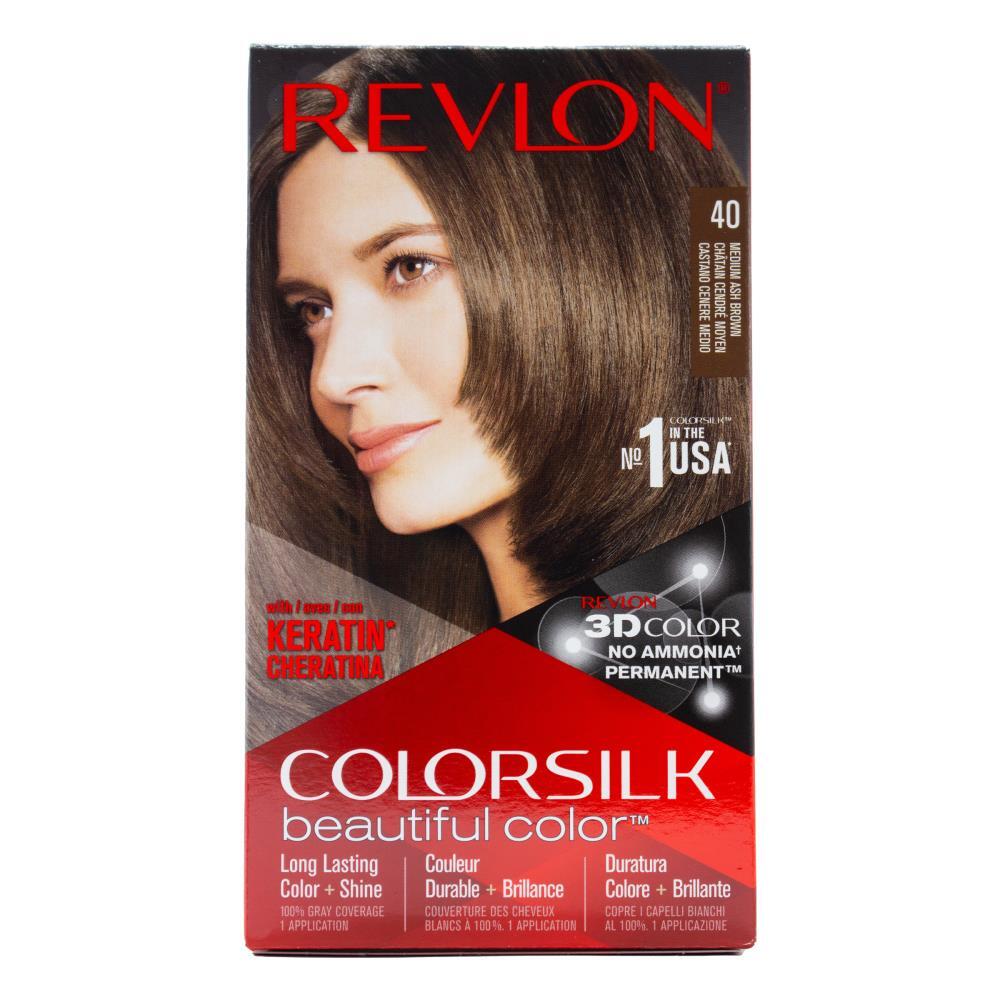 6PK Revlon Colorsilk 3D Permanent Hair Color w/ Keratin 40 Medium Ash Brown