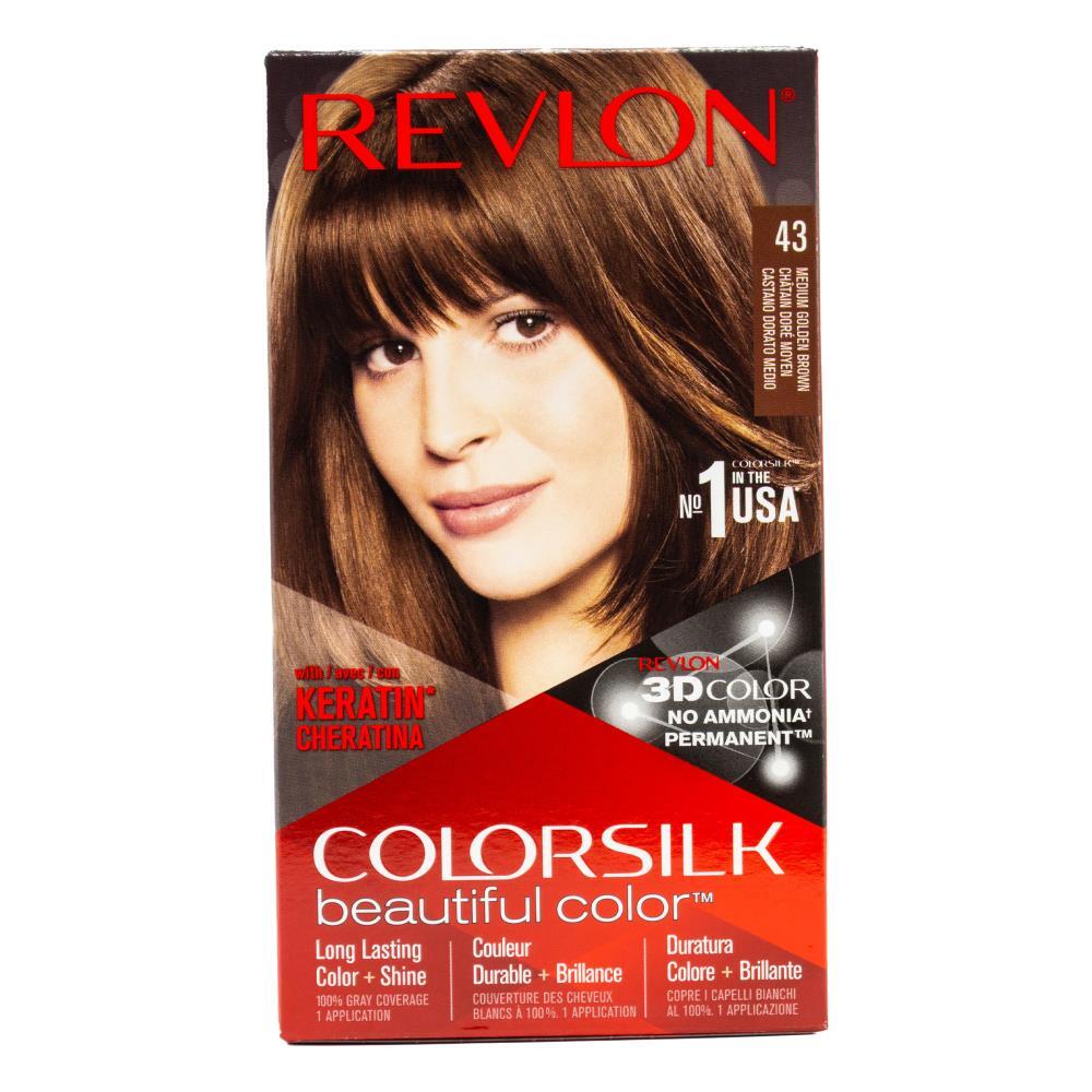 3PK Revlon Colorsilk Permanent Hair Color w/ Keratin 43 Golden Brown