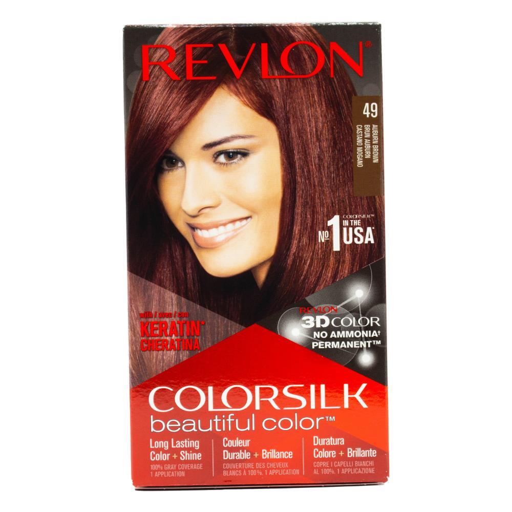 6PK Revlon Colorsilk Permanent Hair Color w/ Keratin 49 Auburn Brown