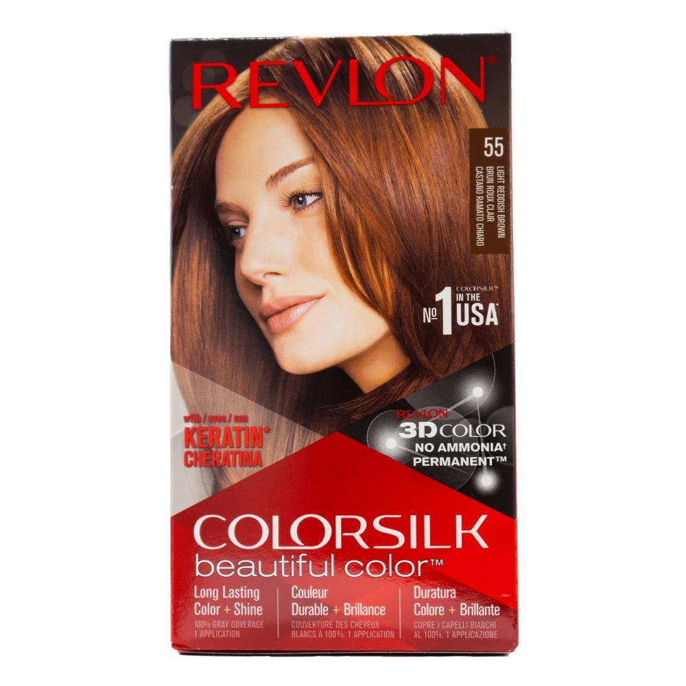 6PK Revlon Colorsilk 3D Permanent Hair Color w/ Keratin 55 Light Rddish Brown