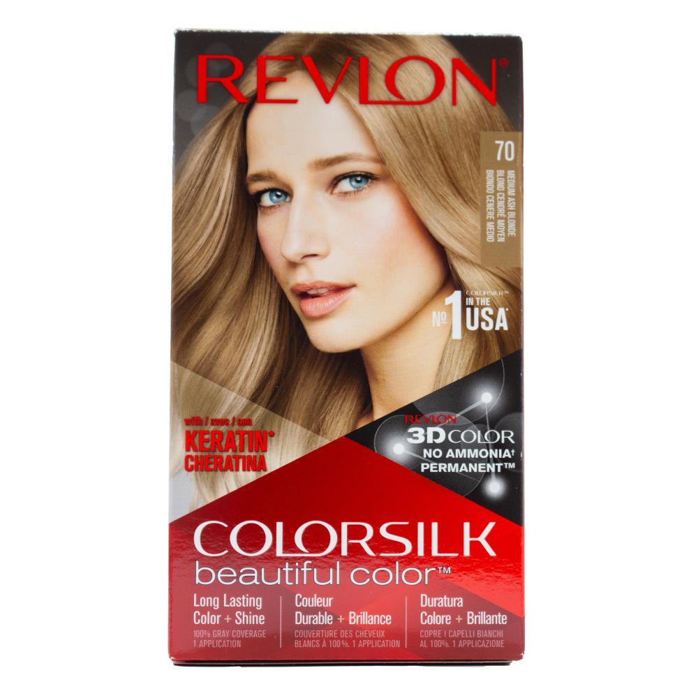 6PK Revlon Colorsilk 3D Hair Color Permanent w/ Keratin 70 Medium Ash Blonde