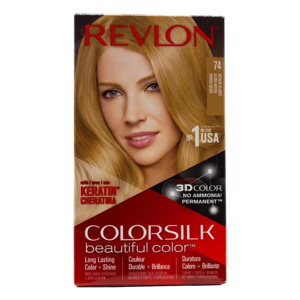 6PK Revlon Colorsilk 3D Permanent Hair Color w/ Keratin 74 Medium Blonde