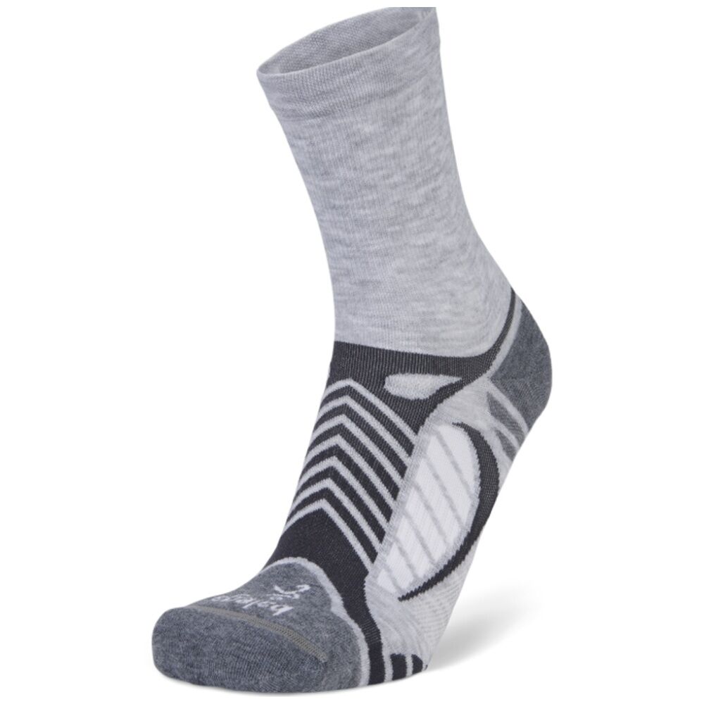 Balega Ultralight Performance Moisture Wicking Crew Socks Grey White