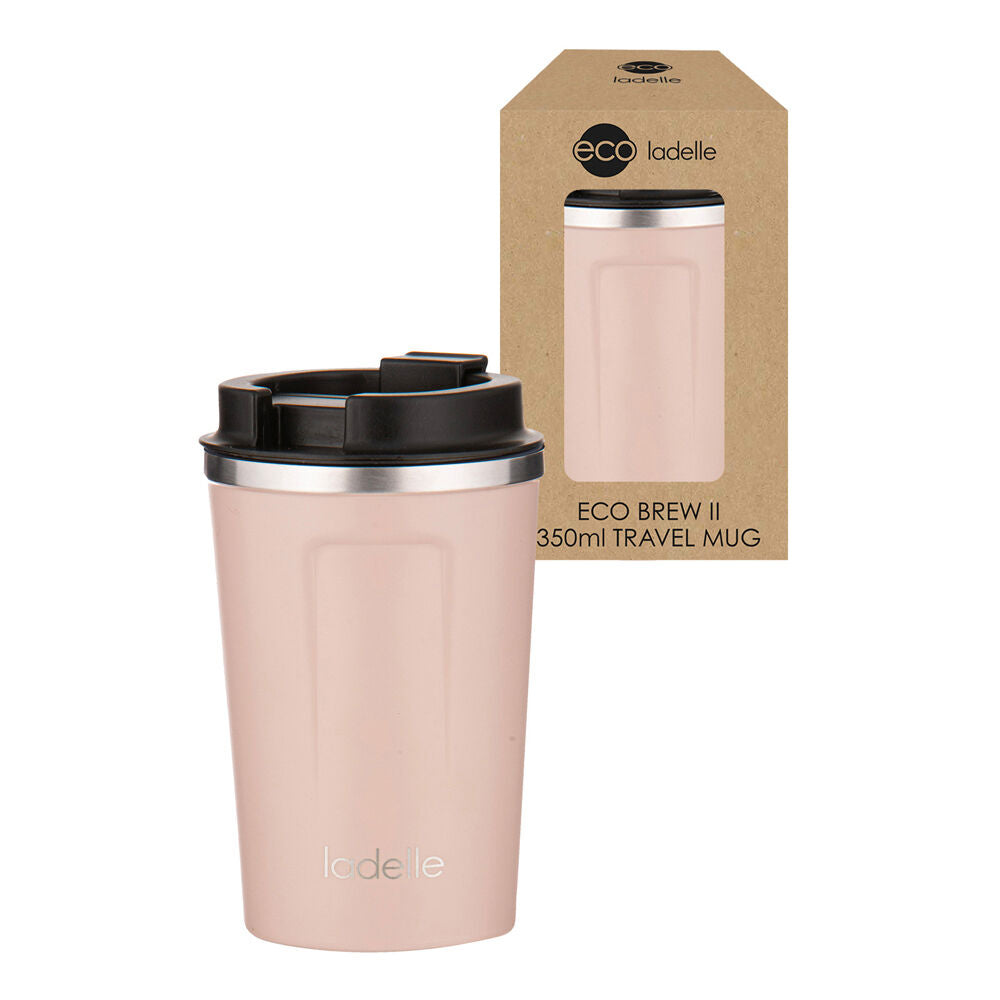 2PK Ladelle Eco Culture Stainless Steel/PP 14cm/350ml Travel Mug - Alabaster