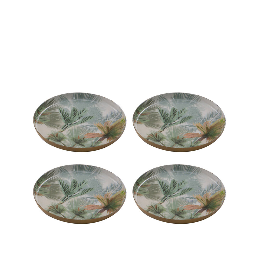 4pc Ladelle Panama Metal Round Drink Coaster Reusable Dining Table Protector