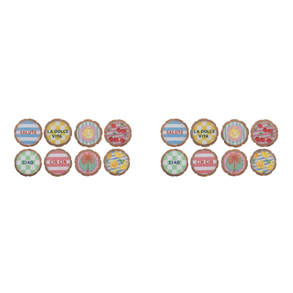 2x 4pc Ladelle Capri Beverage/Drink Coaster Heat Resistant Round Assorted