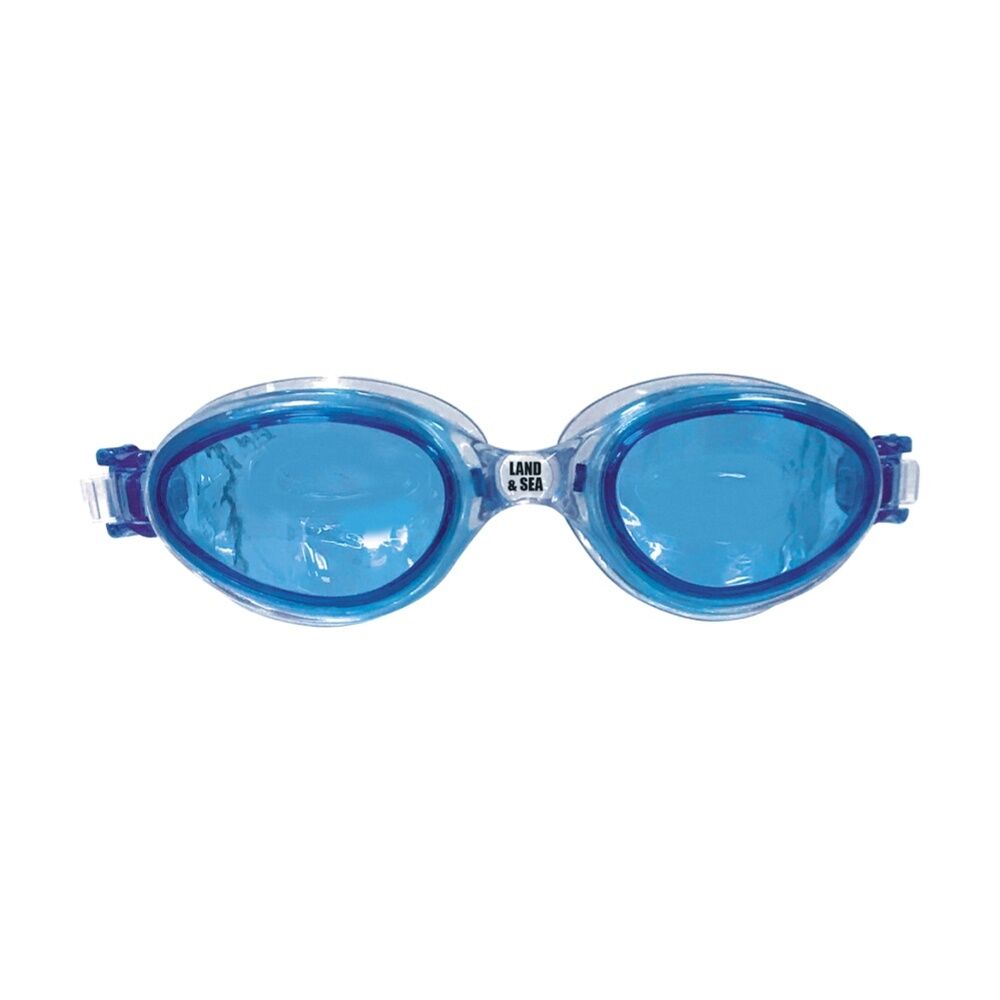 2PK Land & Sea Sports Universal Fit Silicone Anti-Fog Swim Goggles Blue