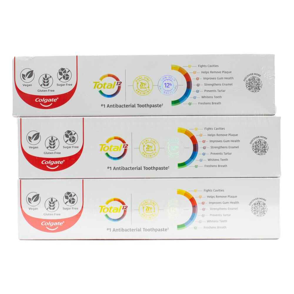 2x 3pc Colgate 200g Toothpaste Total 12 Advanced Clean