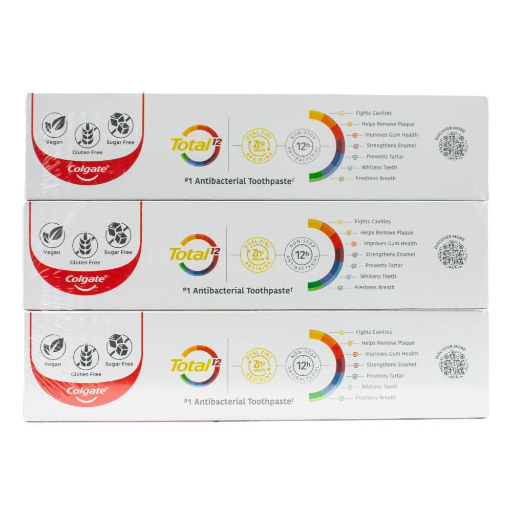 2x 3pc Colgate 200g Toothpaste Total 12 Original Oral Care
