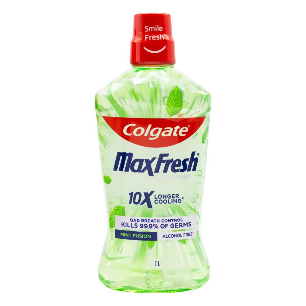 3PK Colgate 1L Mouthwash Max Fresh 10x Longer Cooling Alcohol Free Mint Fusion